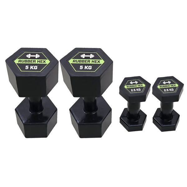 HEXAGONAL RUBBER DUMBBELL